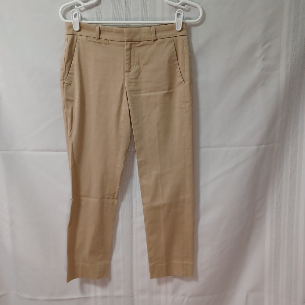Banana Republic Pants Womens 00P Tan Hampton Sateen Chino Straight Leg Petite